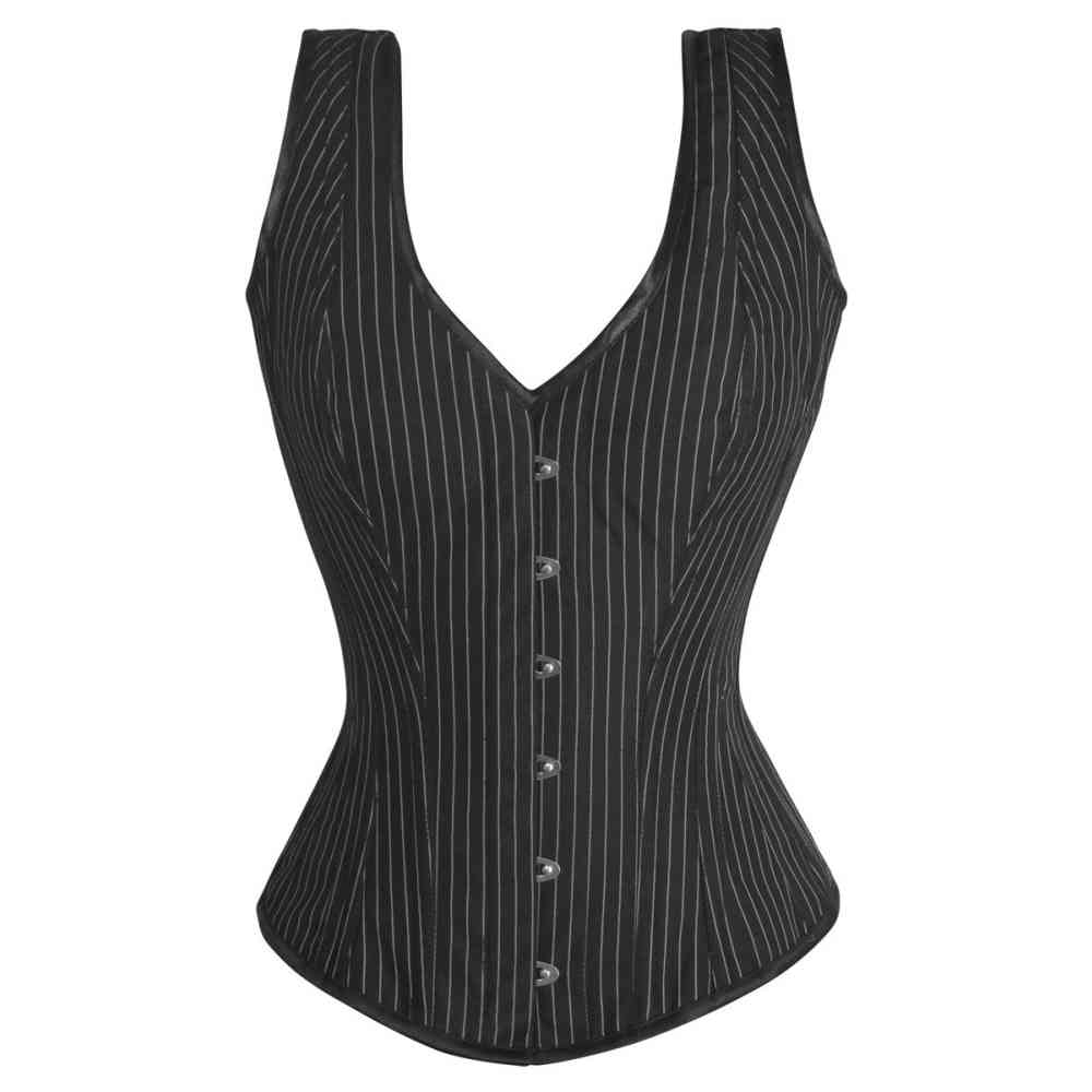 Attitude Corsets - Barinion Vollbrust Korsett - Schwarz/WeiÃŸ